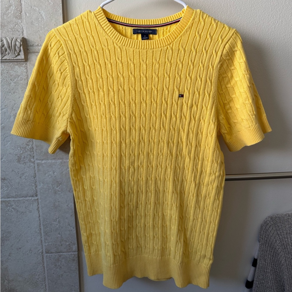 Tommy Hilfiger Yellow Cable Knit Sweater